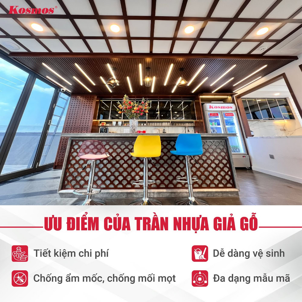 Ưu điểm của trần nhựa giả gỗ