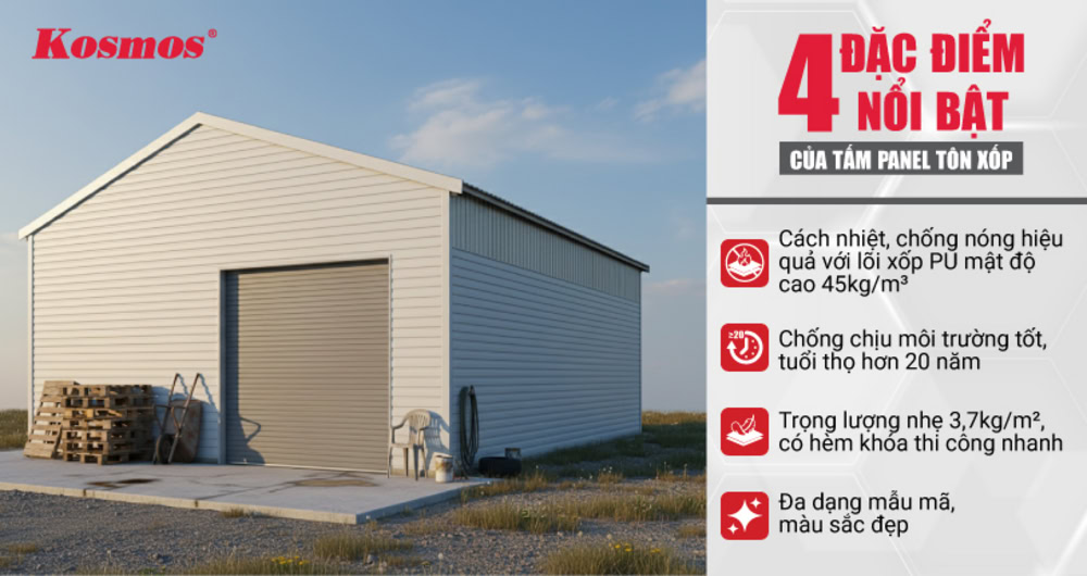 4 đặc điểm nổi bật của tấm Panel tôn xốp