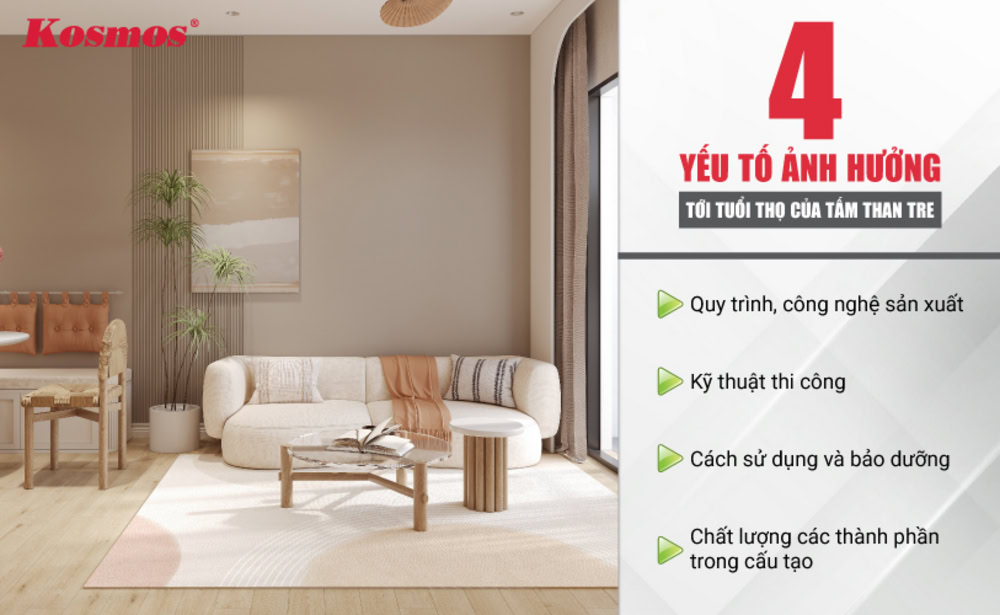 4 yếu tố ảnh hưởng tới tuổi thọ của tấm ốp than tre