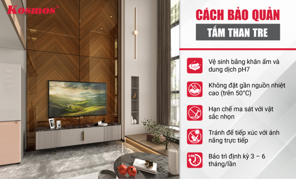 5 lưu ý khi bảo dưỡng tấm ốp than tre luôn bền màu và chống ẩm tốt