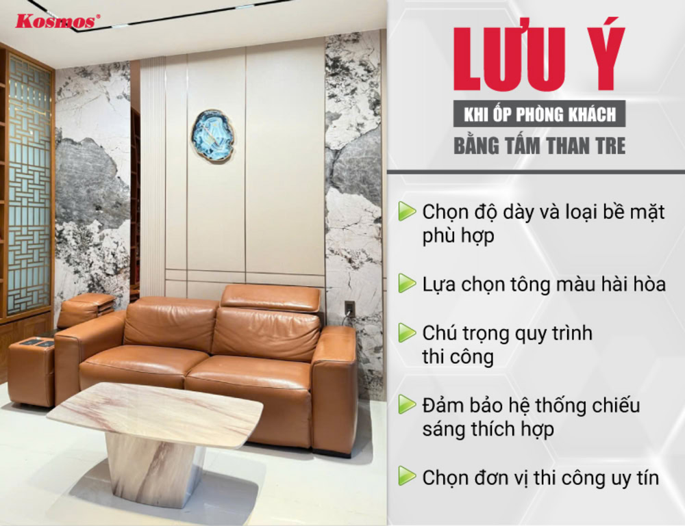 5 lưu ý khi ốp phòng khách bằng tấm than tre 5 lưu ý khi ốp phòng khách bằng tấm than tre