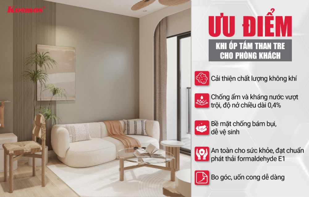 5 ưu điểm nổi bật khi ốp tấm than tre cho phòng khách 5 ưu điểm nổi bật khi ốp tấm than tre cho phòng khách