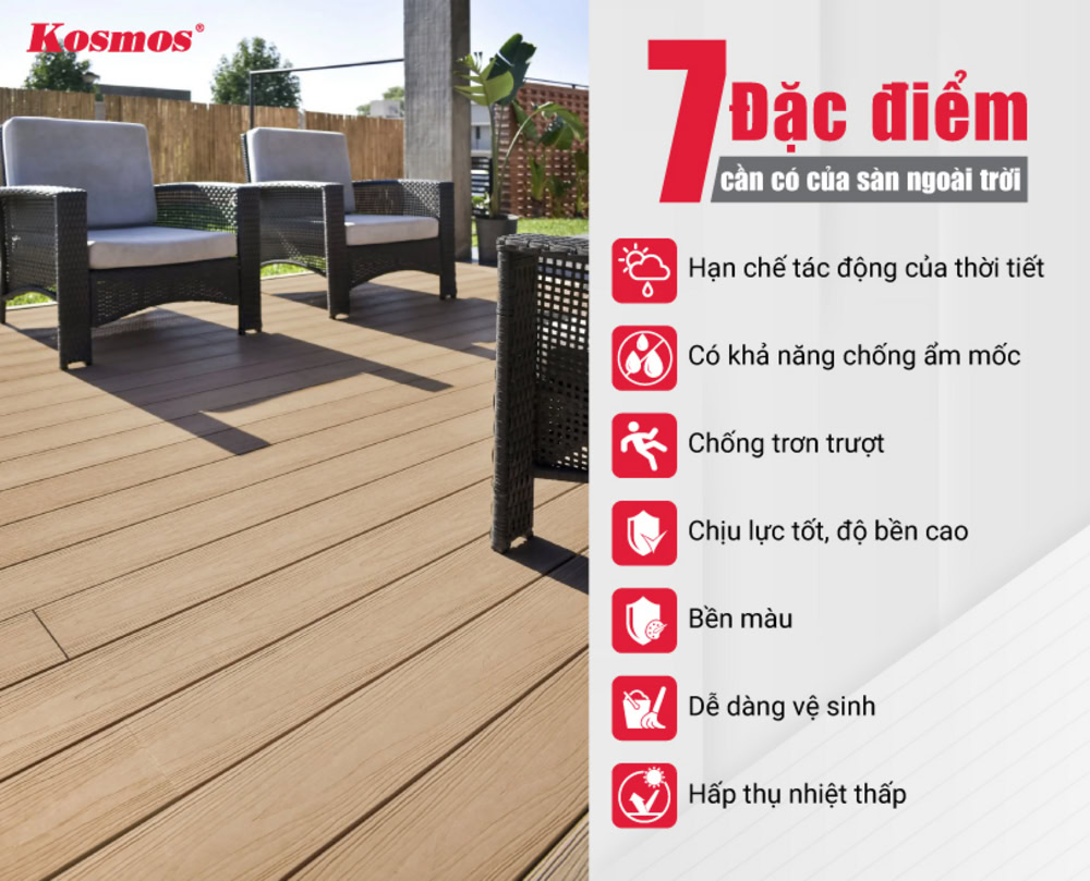 7 đặc điểm cần có của sàn ngoài trời