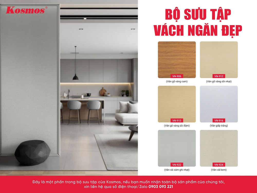 Bộ sưu tập vách ngăn nhựa đẹp tại Kosmos Việt Nam