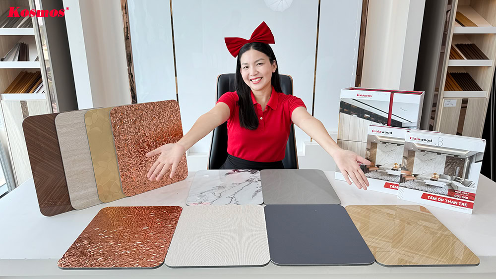 Kosmos phân phối tấm ốp than tre phòng khách chất lượng, uy tín hàng đầu