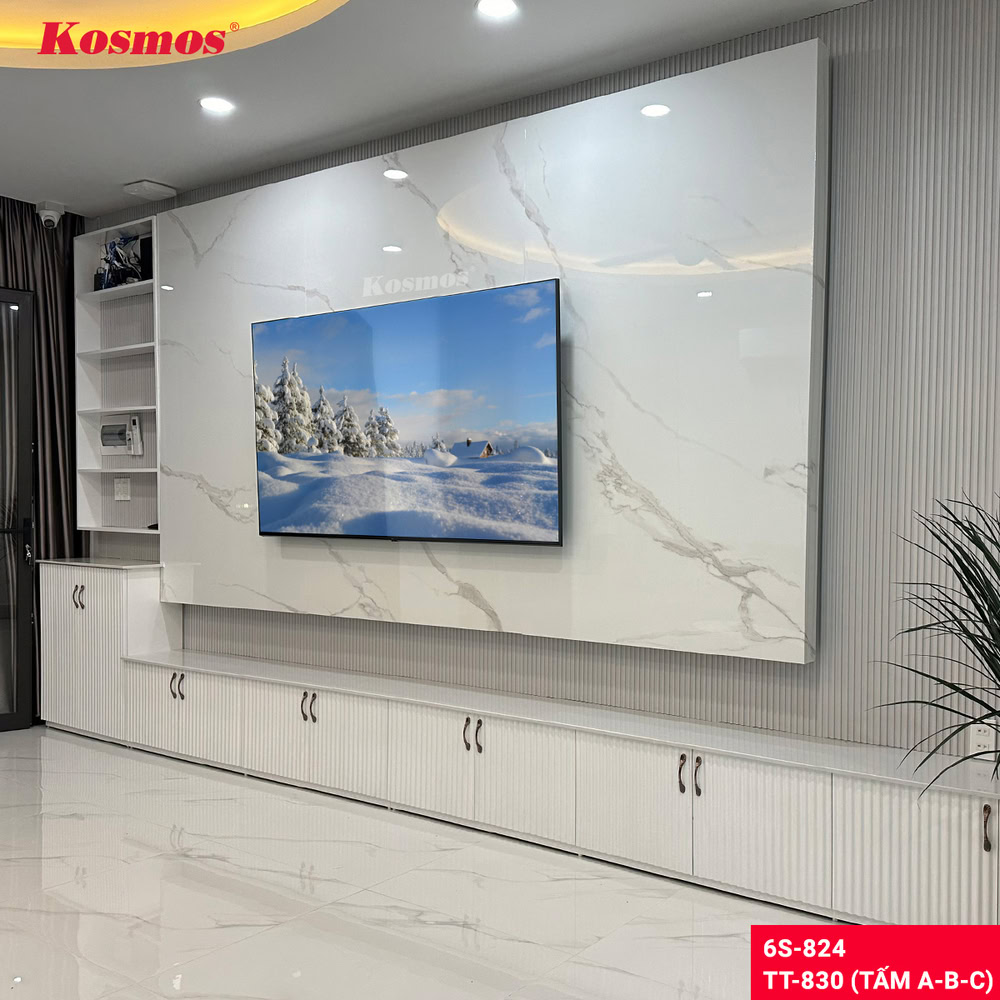 Mẫu tấm than tre vân vải 6S824 ốp phòng khách