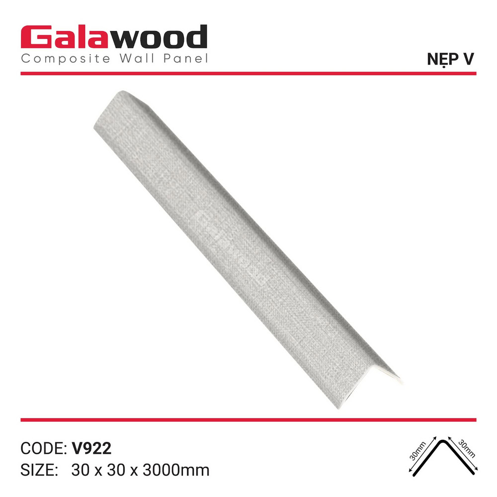 Nẹp V-922 vân vải xám - Giải pháp bảo vệ góc ngoài hoàn hảo