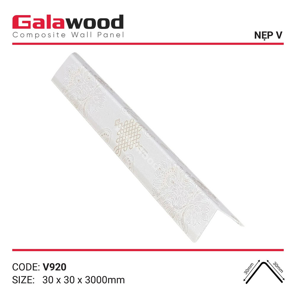 Nẹp V/nẹp góc dương mã V-920B vân giấy kem hoa văn Nẹp V/nẹp góc dương mã V-920B vân giấy kem hoa văn