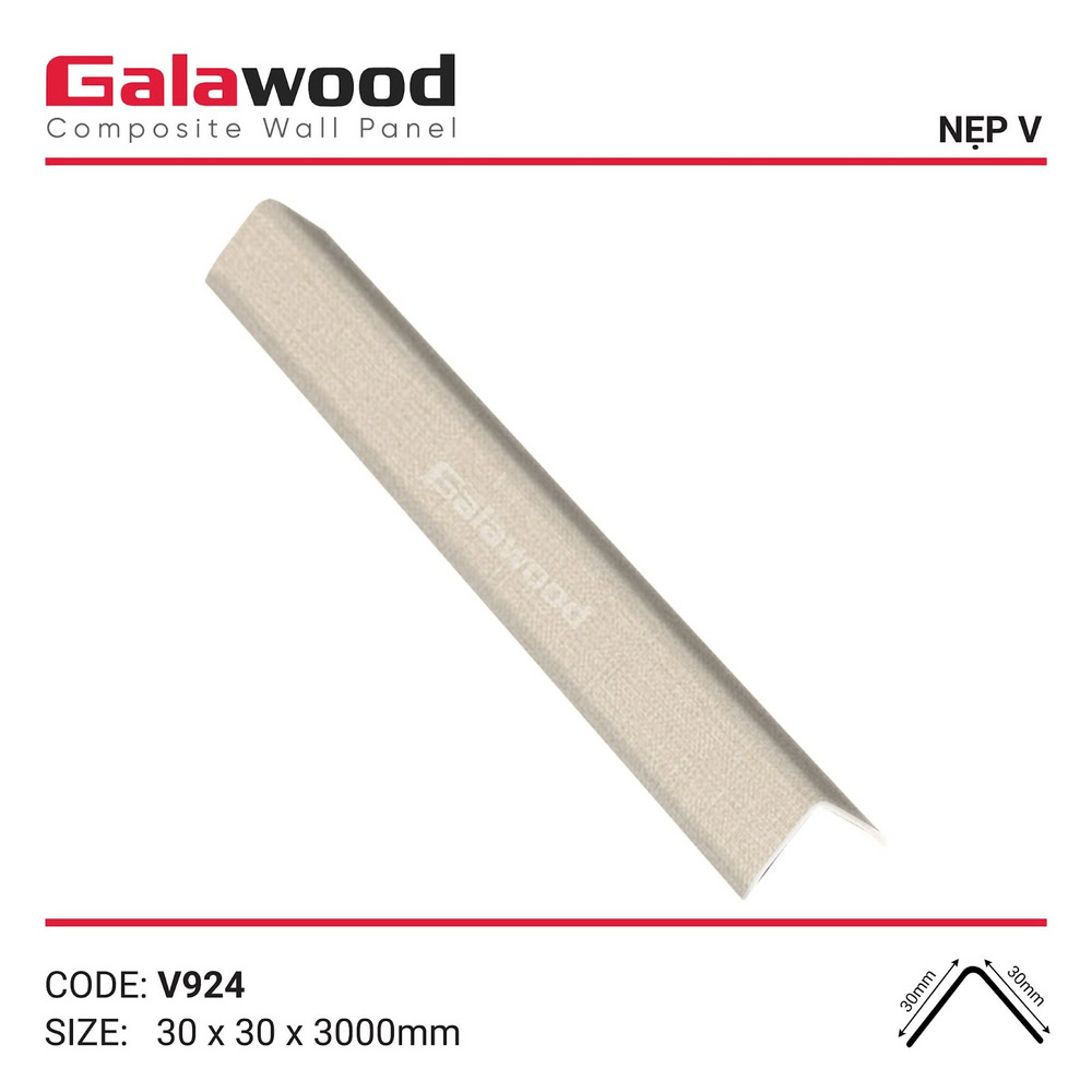 Nẹp V/nẹp góc dương vân vải kem mã V-924