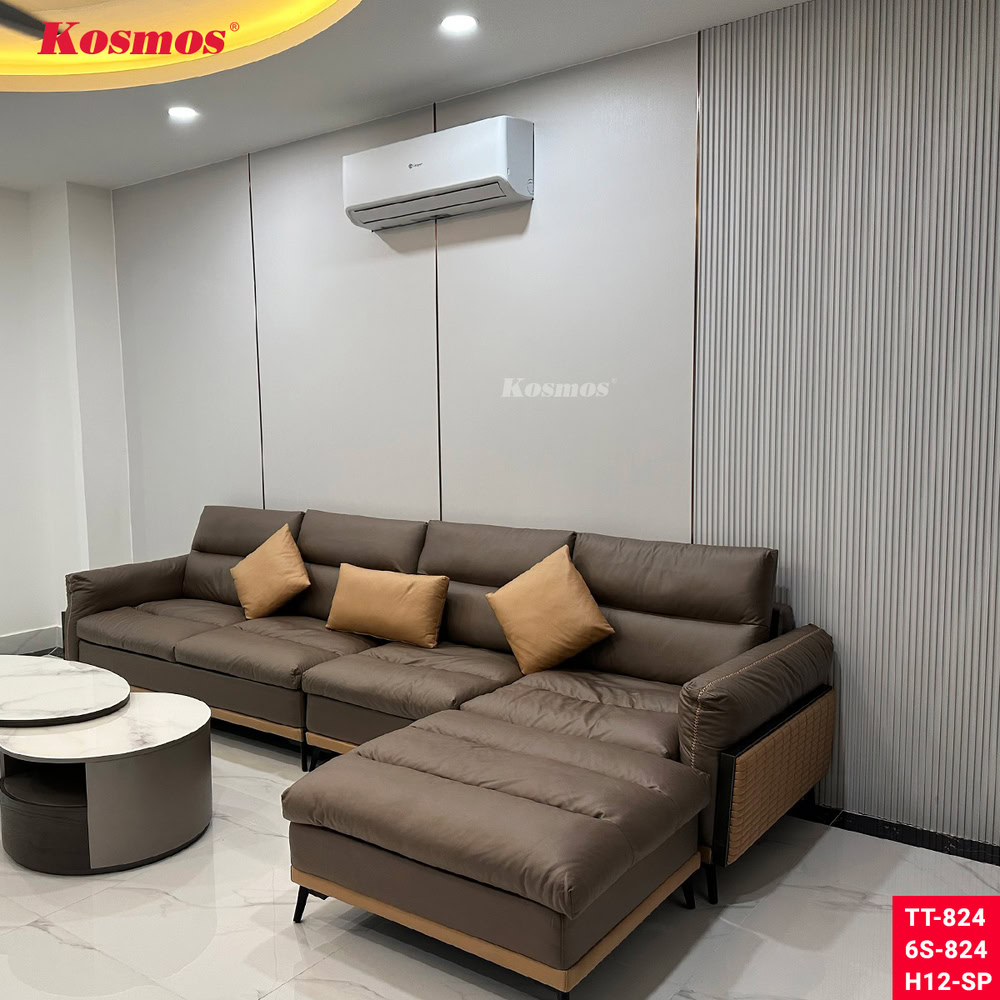 Phòng khách ứng dụng tấm than tre phẳng và sóng vân vải