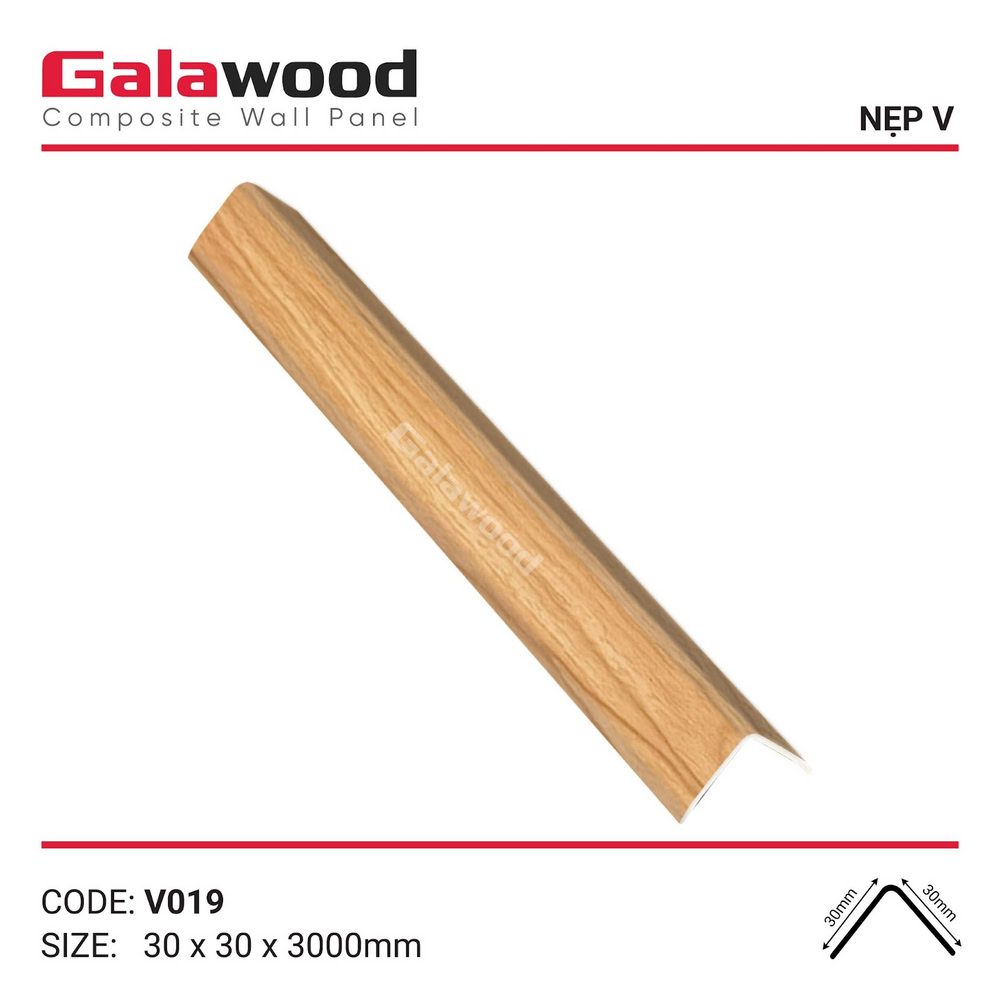 Phụ kiện nẹp V vàng sồi nhạt V-019