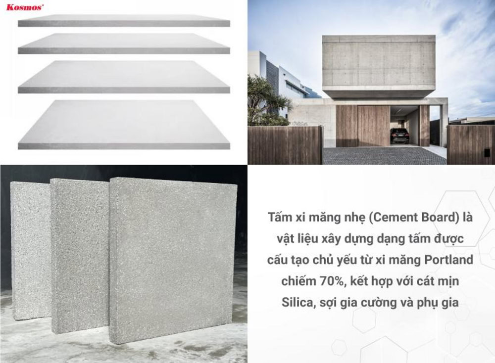 Tấm bê tông, xi măng nhẹ (Cement Board) là vật liệu xây dựng dạng tấm