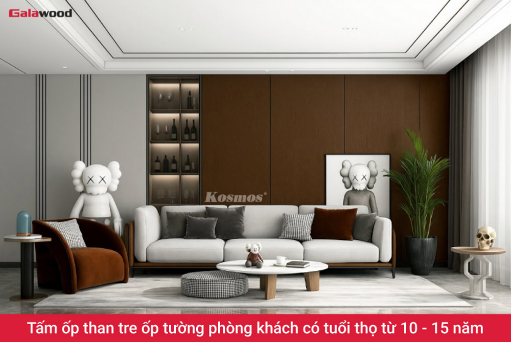 Tấm ốp than tre có độ bền sử dụng 10 – 15 năm Tấm ốp than tre có độ bền sử dụng 10 – 15 năm