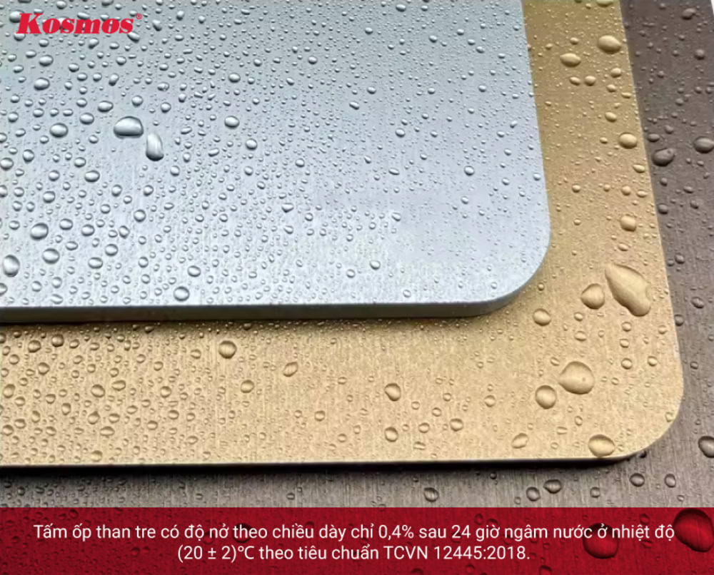 Tấm ốp than tre có khả năng chịu nước tốt nhờ có cấu tạo đặc biệt