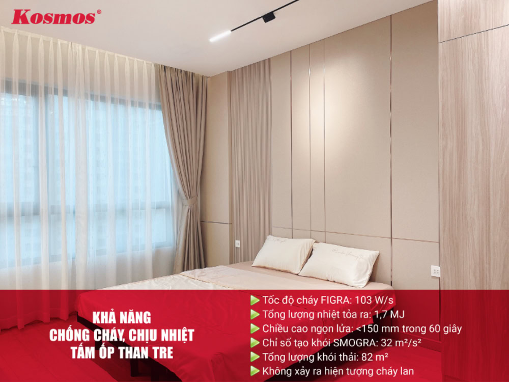 Tấm ốp than tre có khả năng chống chống cháy lan, chịu nhiệt tốt