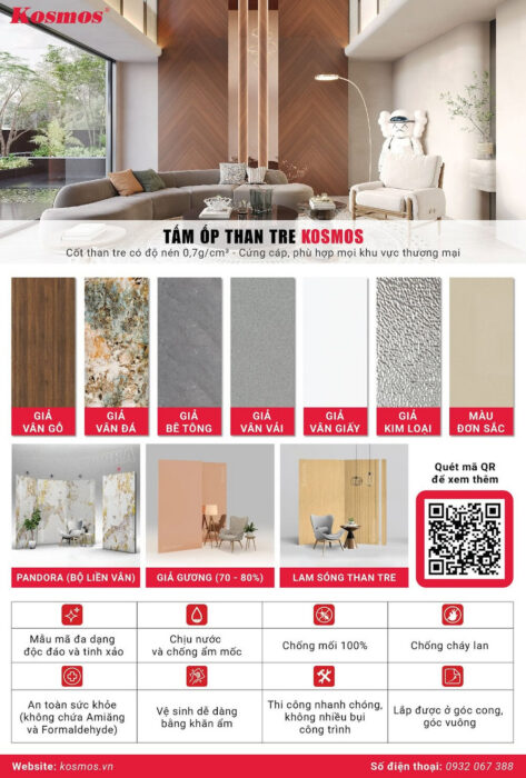 Tấm ốp than tre đa dạng mẫu mã