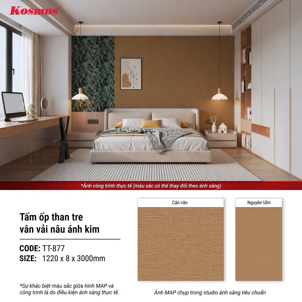 Hình công trình thực tế ứng dụng tấm ốp than tre vân vải nâu ánh kim TT-877 Hình công trình thực tế ứng dụng tấm ốp than tre vân vải nâu ánh kim TT-877