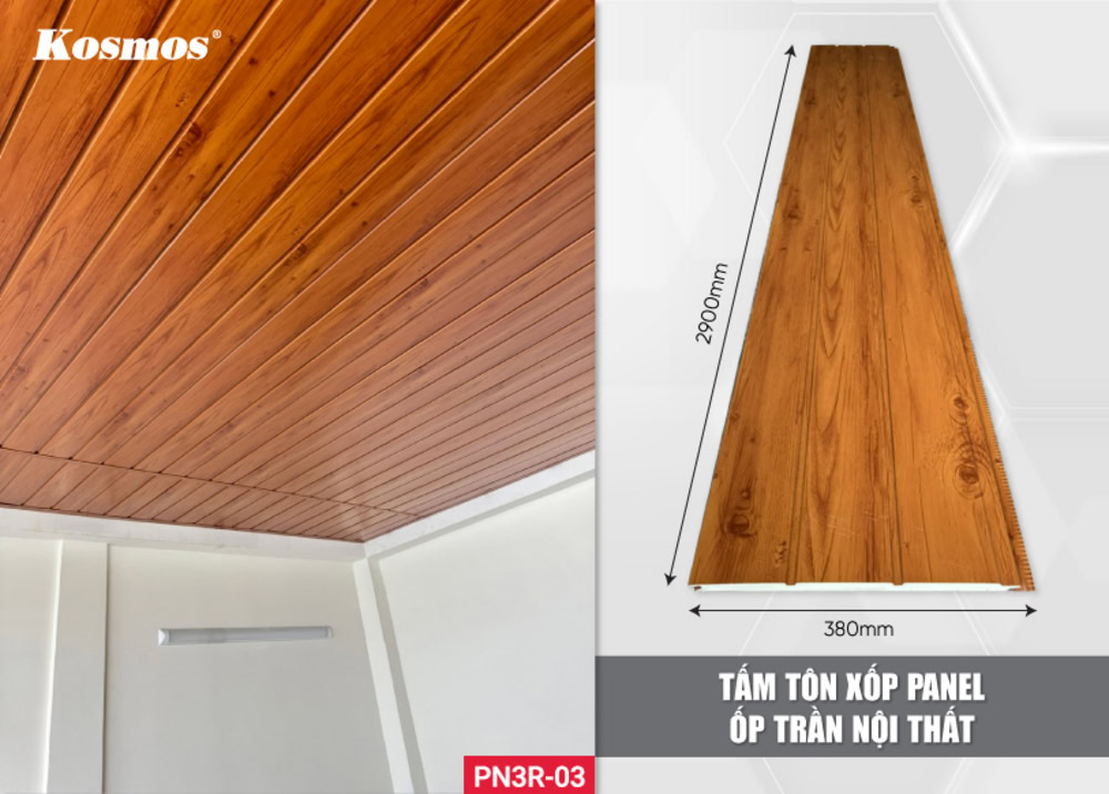 Tấm tôn xốp Panel ốp trần nội thất giúp cách nhiệt, chống nóng