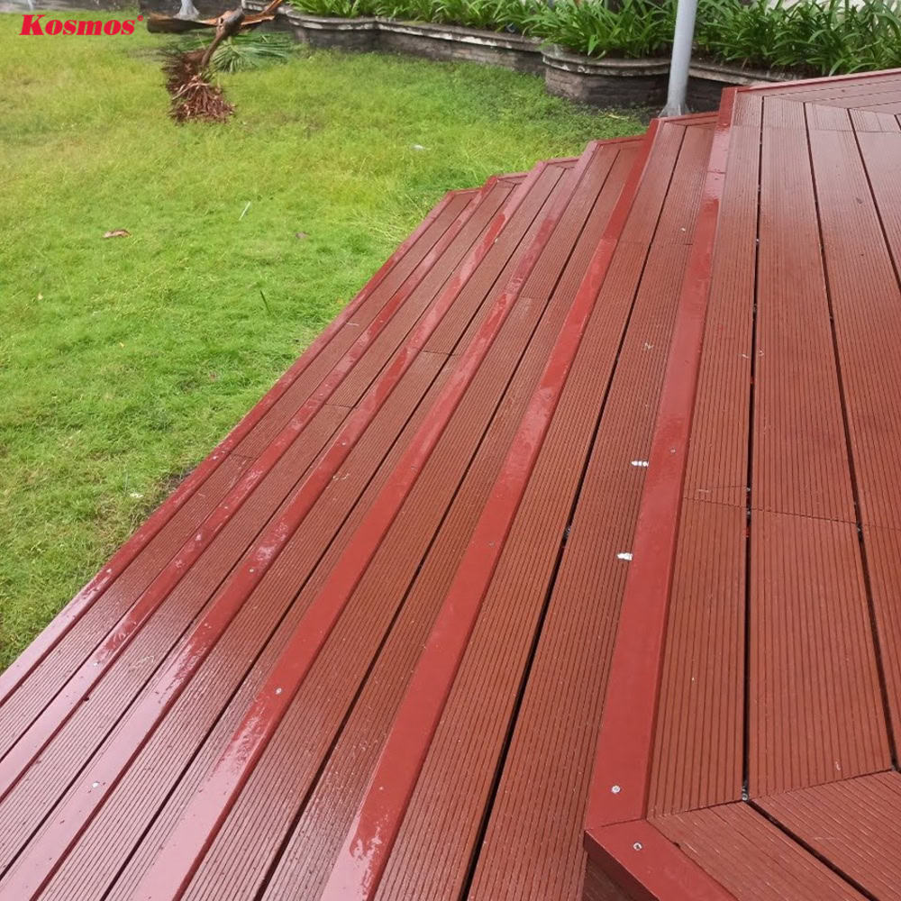 Ứng dụng nẹp V V60X60X2.2M Copper Brown cho công trình sàn gỗ nhựa ngoài trời Kosmos Ứng dụng nẹp V V60X60X2.2M Copper Brown cho công trình sàn gỗ nhựa ngoài trời Kosmos