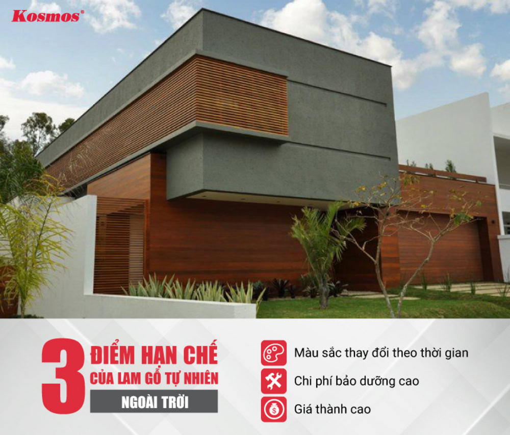3 điểm hạn chế của lam gỗ tự nhiên ngoài trời