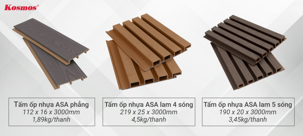 3 loại tấm ốp nhựa ngoài trời ASA
