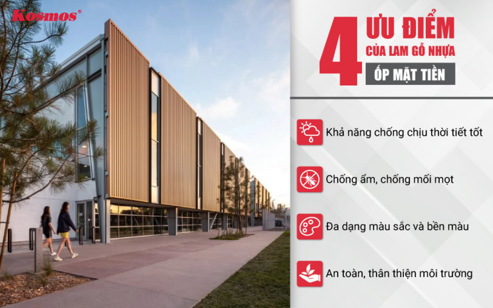 4 ưu điểm của lam gỗ nhựa ốp mặt tiền