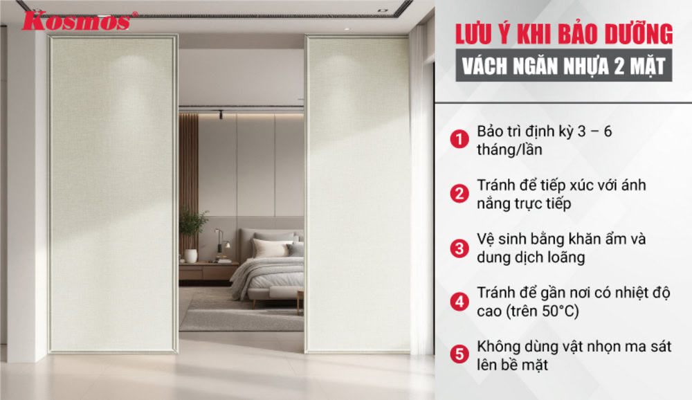 5 lưu ý khi bảo dưỡng vách ngăn nhựa 2 mặt