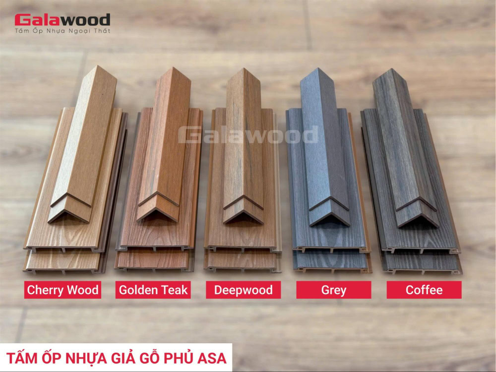 5 màu tấm ốp nhựa phủ ASA
