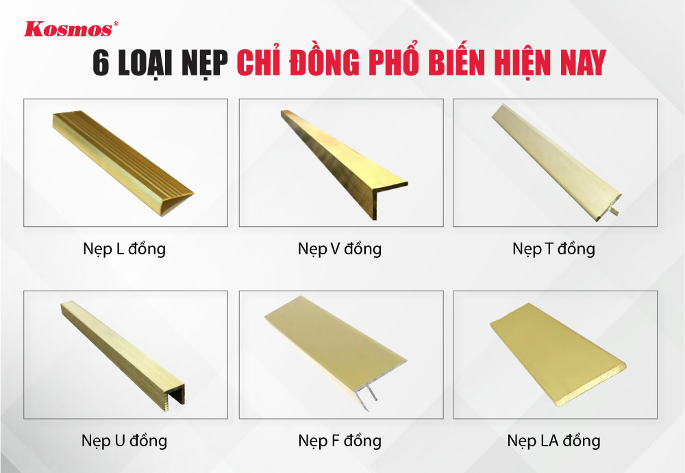 6 loại nẹp đồng phổ biến hiện nay