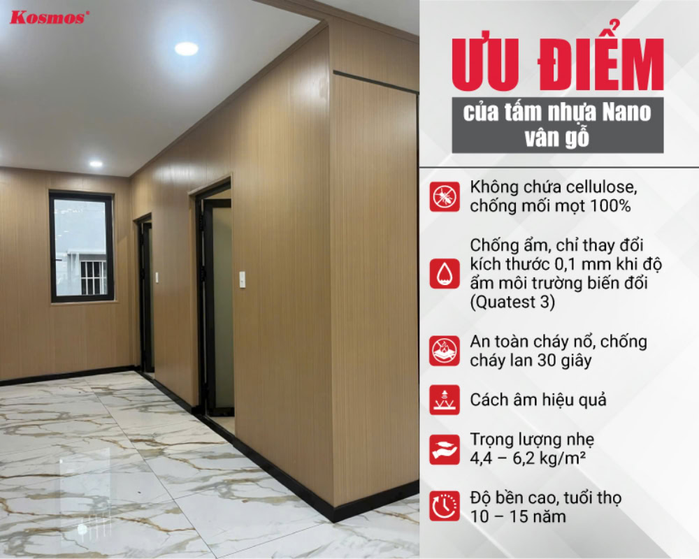 6 lợi ích quan trọng khi dùng tấm nhựa Nano vân gỗ ốp tường
