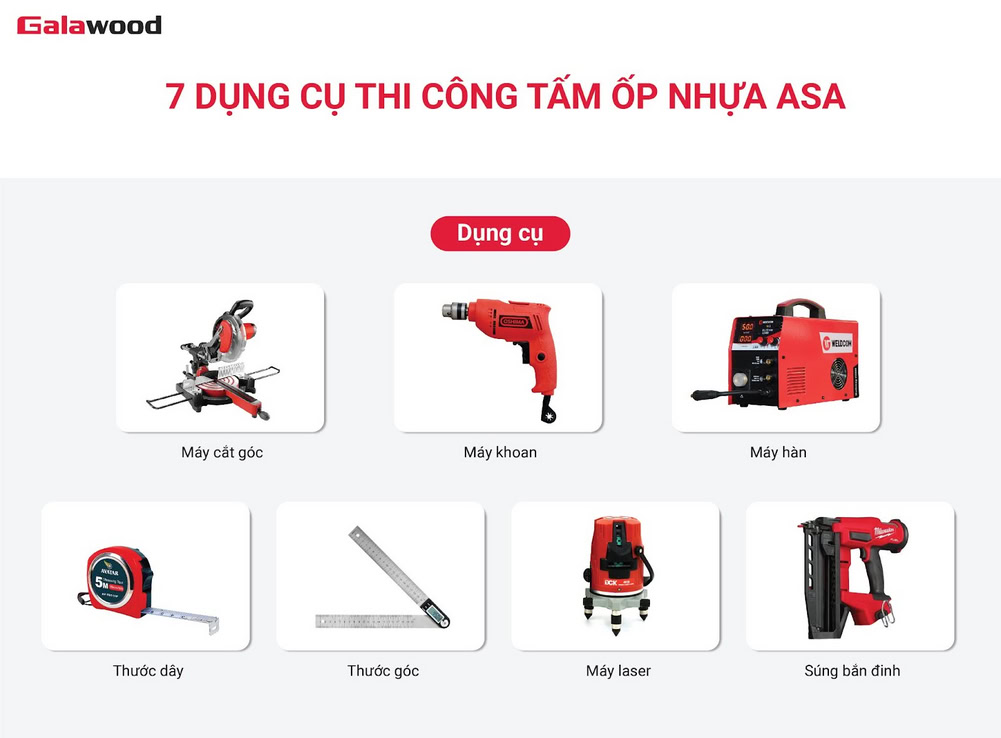 7 dụng cụ thi công tấm ốp nhựa ASA