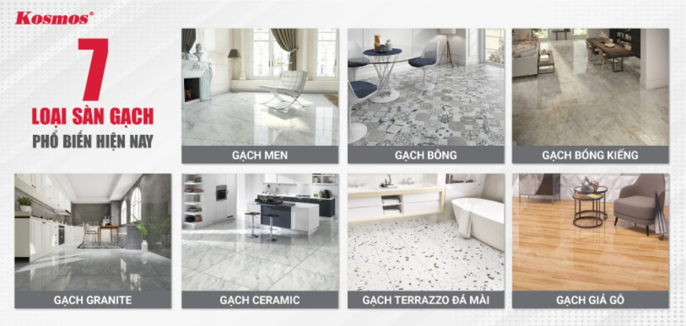 7 phân loại gạch lát sàn nhà phổ biến hiện nay
