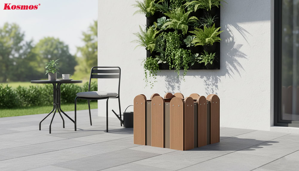 Chậu bằng vật liệu gỗ nhựa