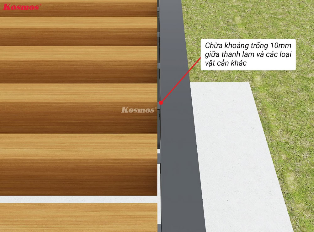 Leave a gap between the slats and other obstructions.