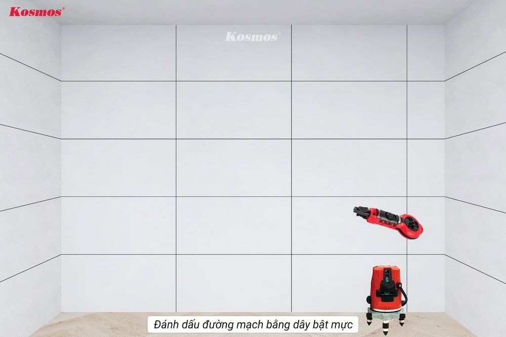 Đánh dấu đường mạch bằng dây bật mực