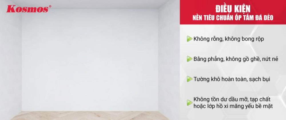 Điều kiện nền tiêu chuẩn ốp tấm đá dẻo