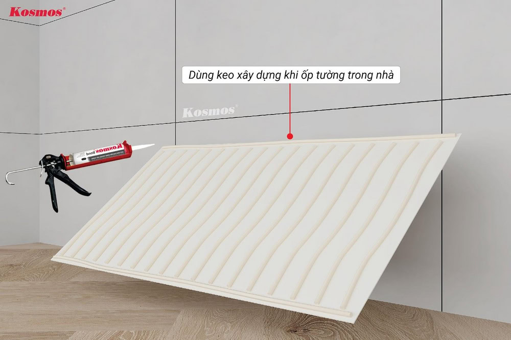 Dùng keo xây dựng khi ốp tường trong nhà