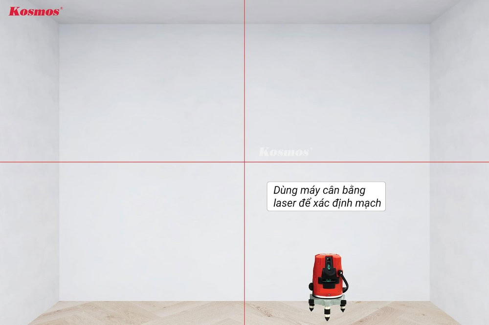 Dùng máy cân bằng laser để xác định mạch