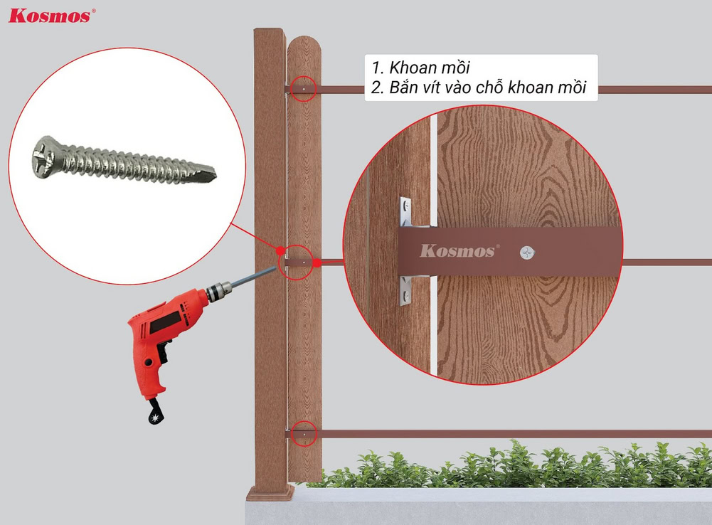 Use stainless steel screws to secure the multi-purpose bar to the support frame.