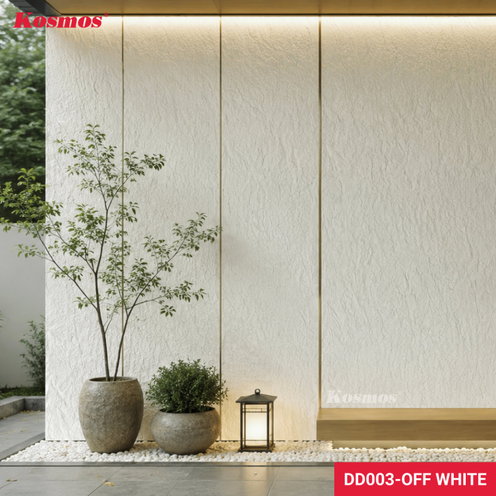 Thiết kế mảng tường nhà phong cách Japandi ốp tấm DD003-OFF WHITE