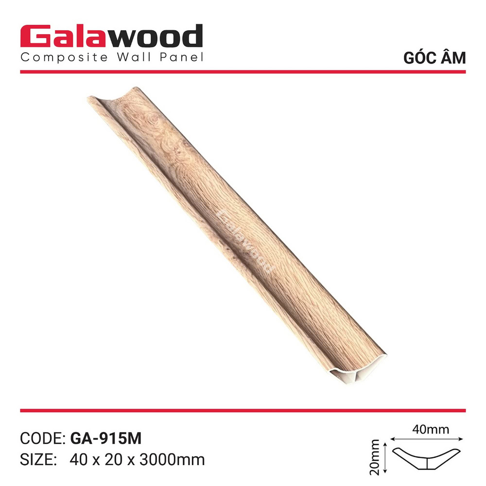 Thanh nẹp góc âm mã GA-915M vàng sồi