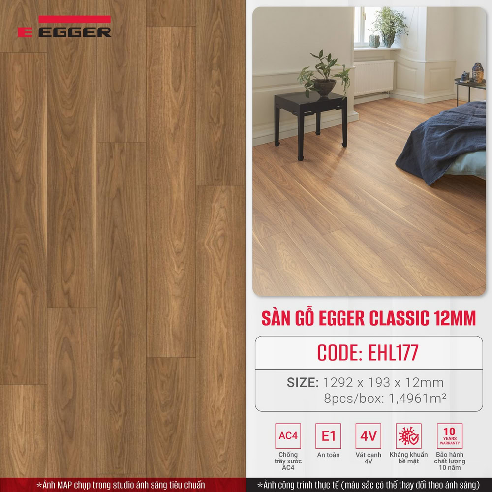 Sàn gỗ Egger 12mm EHL177 Sevilla Walnut Sàn gỗ Egger 12mm EHL177 Sevilla Walnut