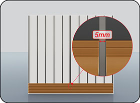 Khoảng cách 2 đầu nối lam sóng tròn ASA tại thanh xương kép là 5mm