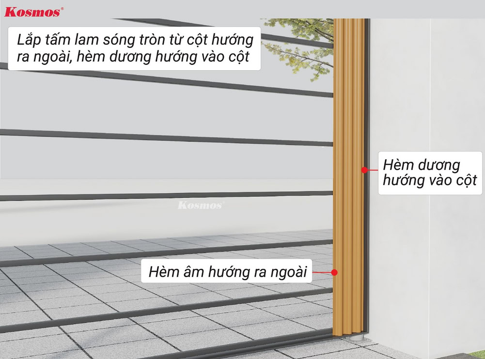 Install the first panel with the male groove facing against the wall and the female groove facing outwards.