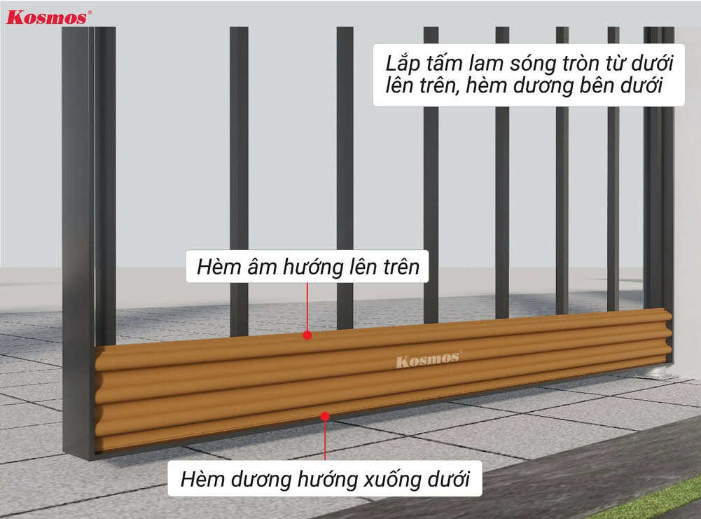 Install the first panel with the male groove facing down and the female groove facing up.