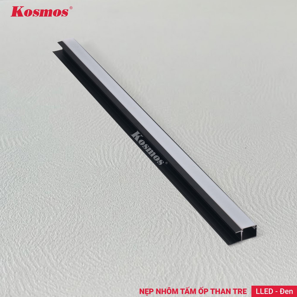 LLED-D là nẹp kết thúc cạnh màu đen có đèn LED của tấm ốp than tre 8mm