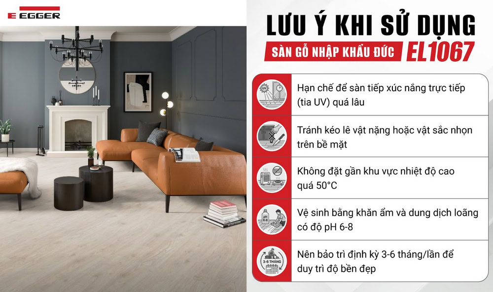 Lưu ý khi sử dụng sàn gỗ công nghiệp EL1067