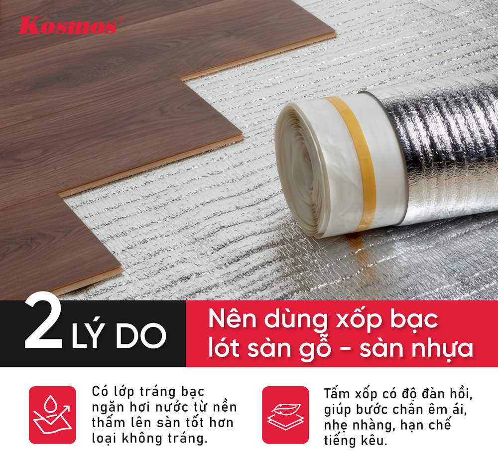 Reasons to use aluminum foil underlayment for wood and vinyl flooring.