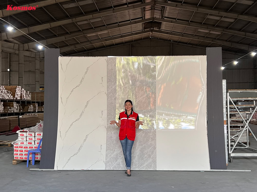 Mẫu tấm PVC vân đá bền đẹp, ứng dụng linh hoạt của Kosmos Việt Nam