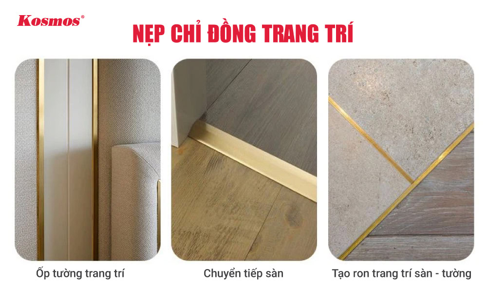 Nẹp chỉ đồng trang trí